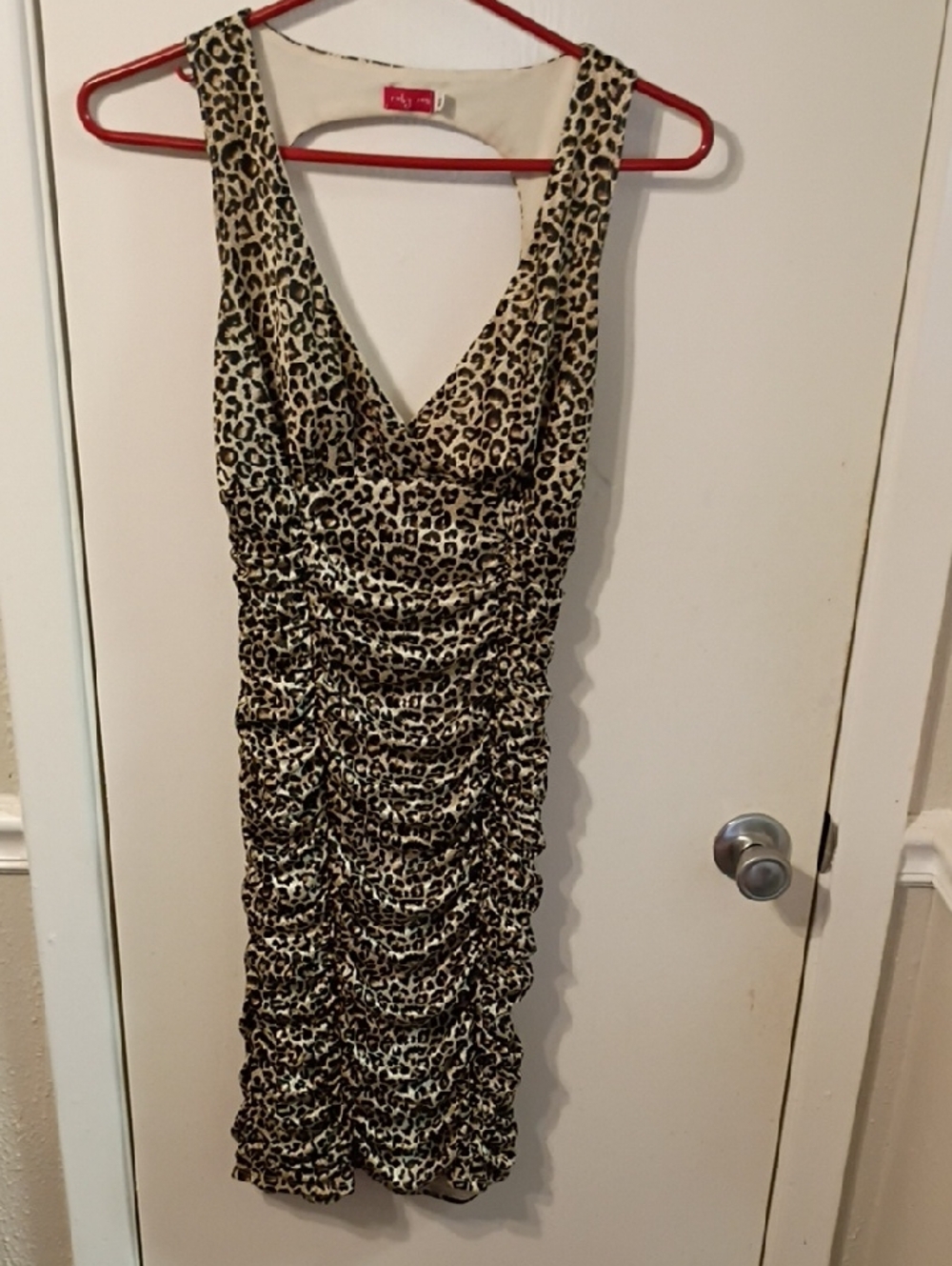 Y2k Leopard Print Ruched Dress